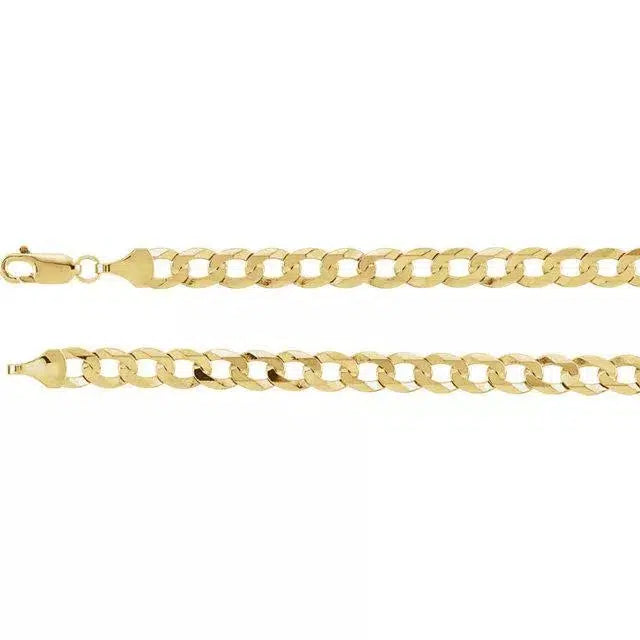 Solid Curb Chain Necklace 14K Yellow Gold 18