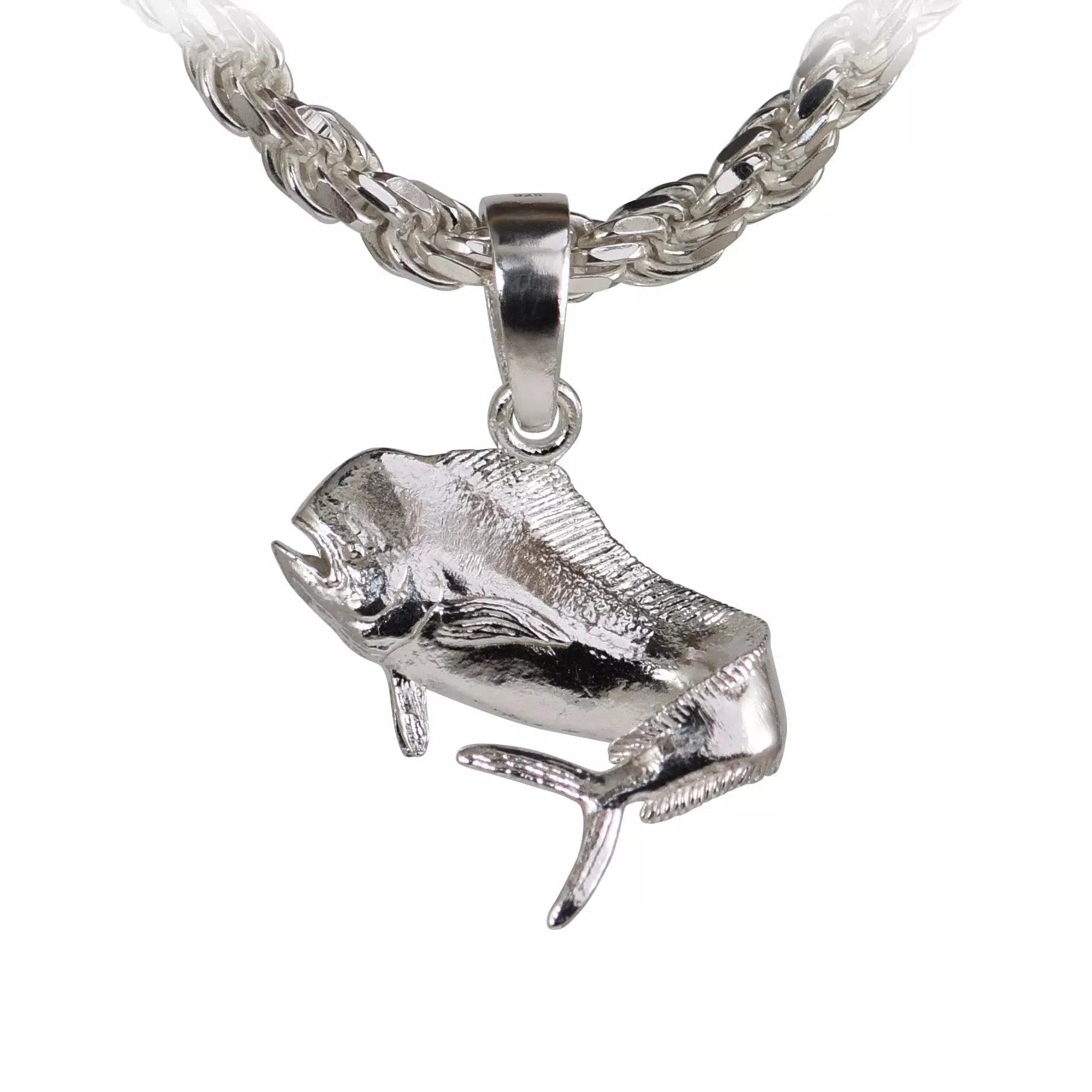 Mahi Mahi Jumping - El Dorado - Dolphin Fish - Pendant | The Sea Shur Nautical Jewelry Collection Sterling Silver