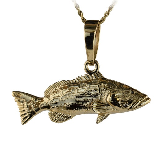 Goggle Eye Bait Fish Pendant - Large | The Sea Shur Nautical Jewelry Collection Sterling Silver