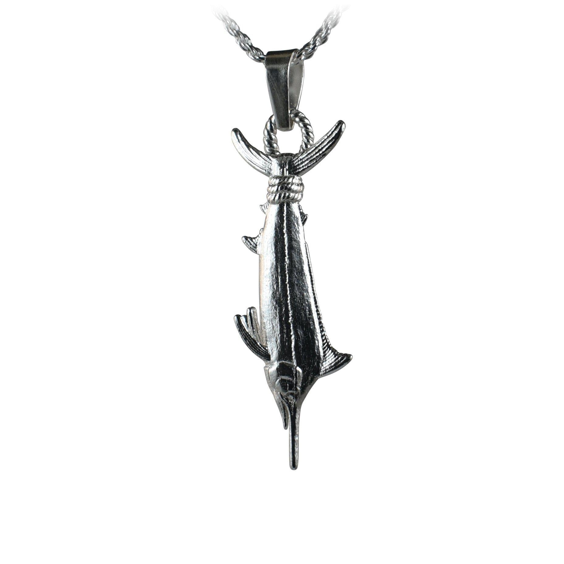 Black Marlin Pendant Tail hung - Small