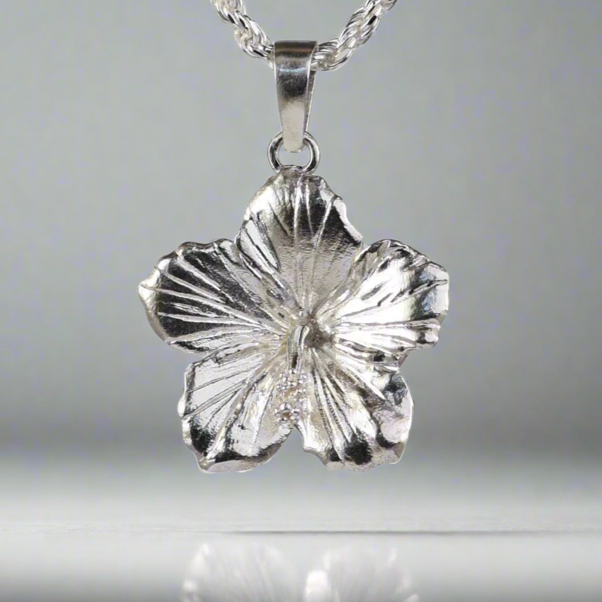 Hawaiian Hibiscus Flower Pendant - Medium