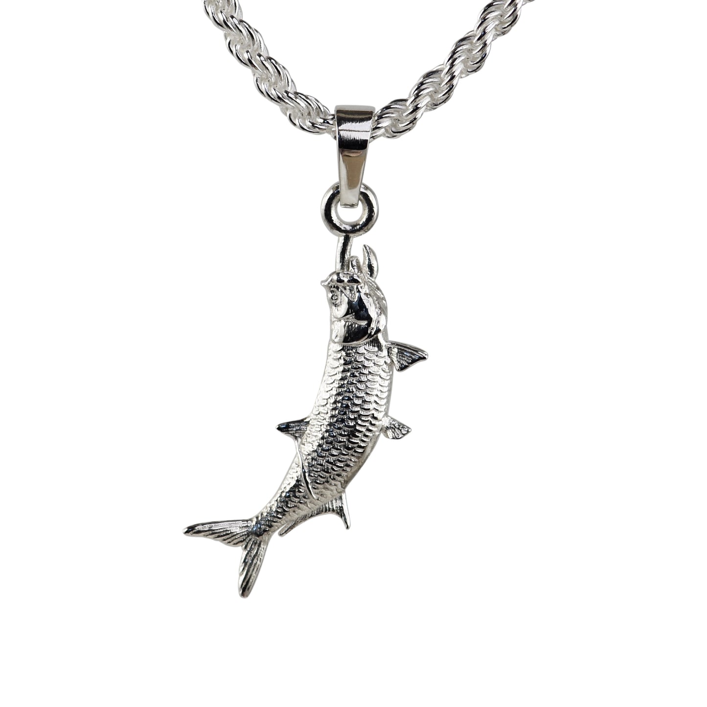 Tarpon hanging vertical by hook Pendant - Small