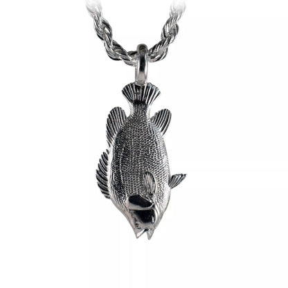 Tripletail Fish Pendant - Vertical Tail Hung - Large