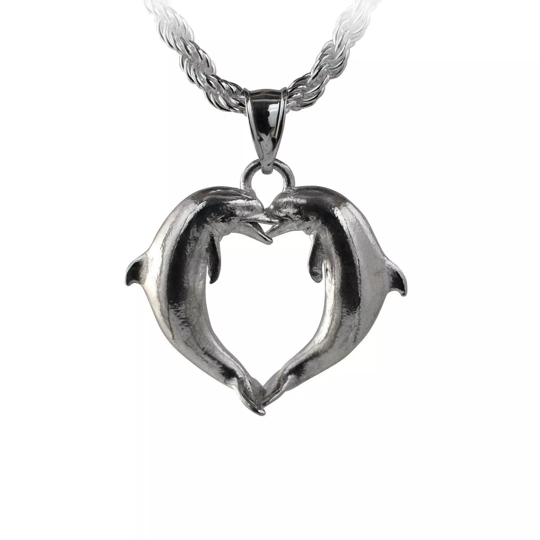 Dolphin Heart Pendant - Medium