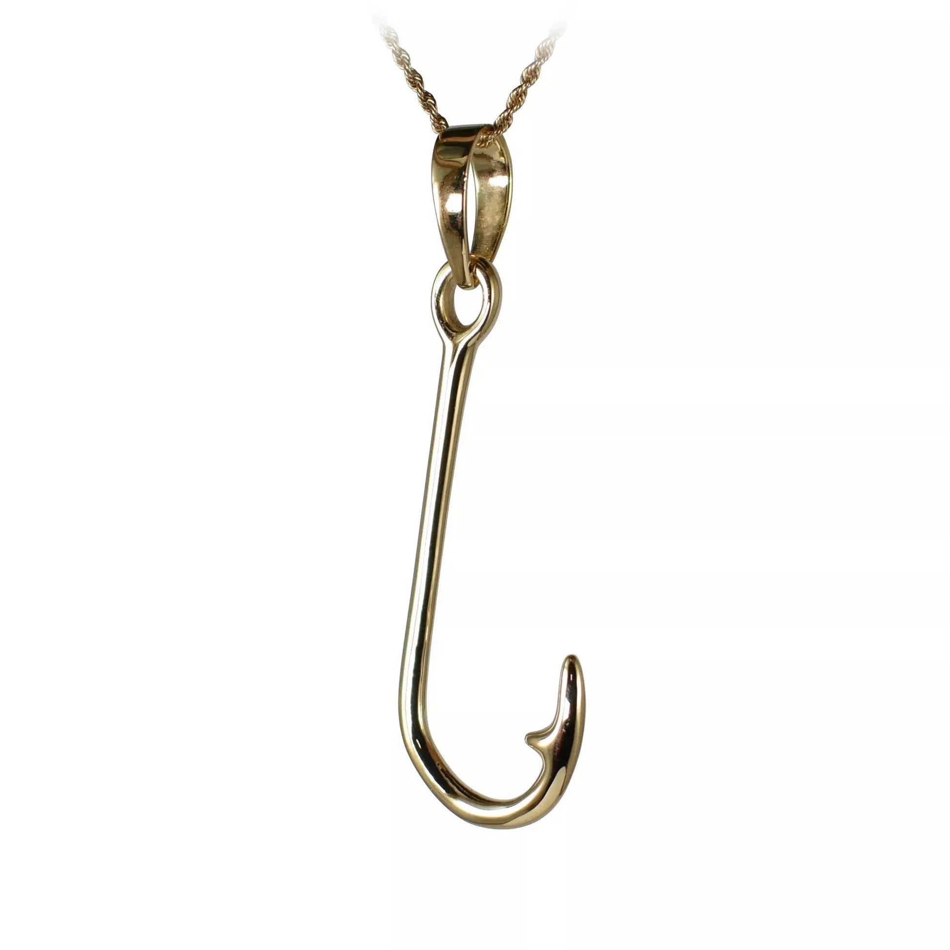 Fishing Hook Pendant - Large | Sea Shur Jewelry Sterling Silver