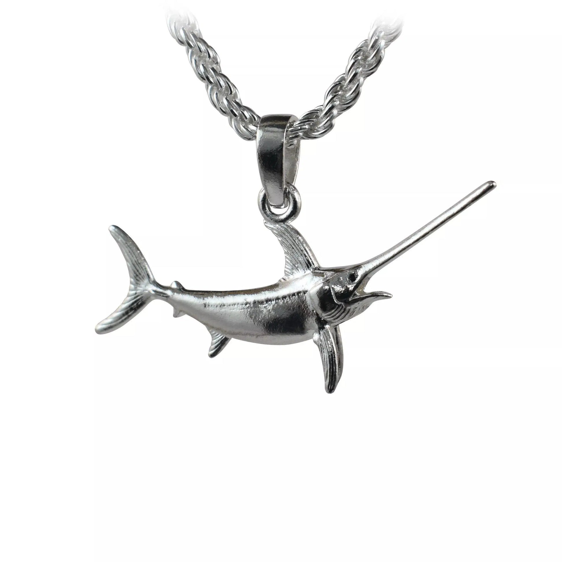 Sculpt Rings™ Swordfish Blue Marlin Fish Fishing Punk Pendant Necklace  Steel 